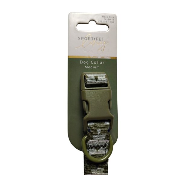 Sportpet Living Dog Medium 14 to 20 inch Adjustable Green Geometric Pet Collar - Picture 2 of 3